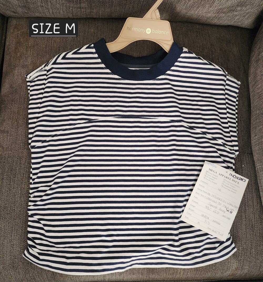Harmony Balance Striped Cap Sleeve Crewneck Top - Size M - NWT